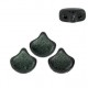 Ginko Leaf Beads 7.5x7.5mm Metallic suede dark forest